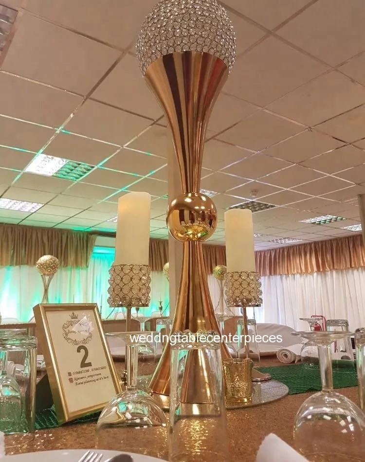 5 шт.) 90 см высотой) Золотые/серебряные подсвечники свадебное украшение