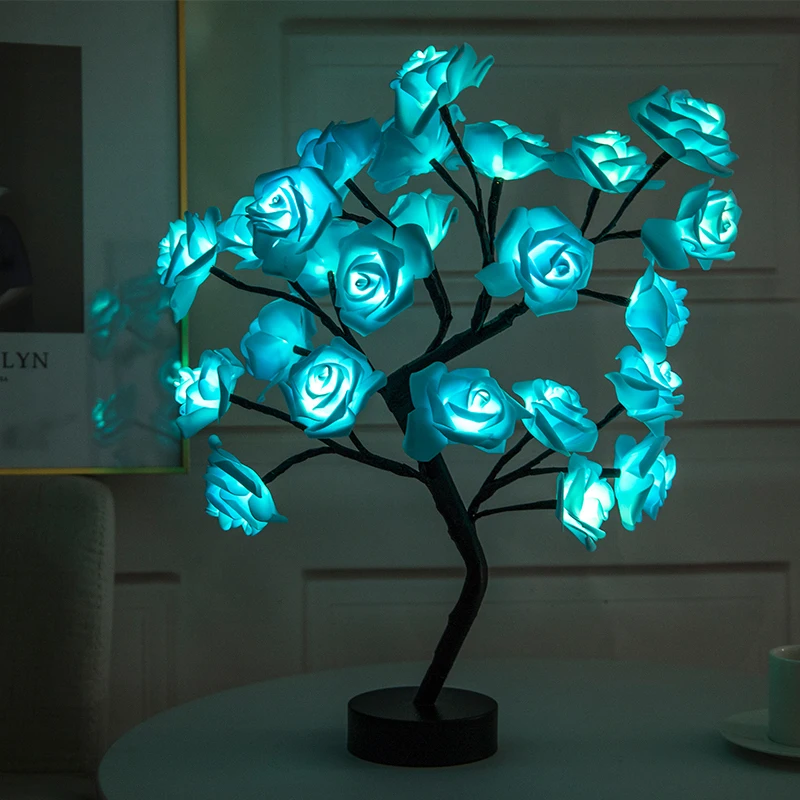 

Led Lamp Rose Flower Tree Shape USB Port And Battery Powered Decorative LED Table Lights Parties Xmas Wedding Night Light