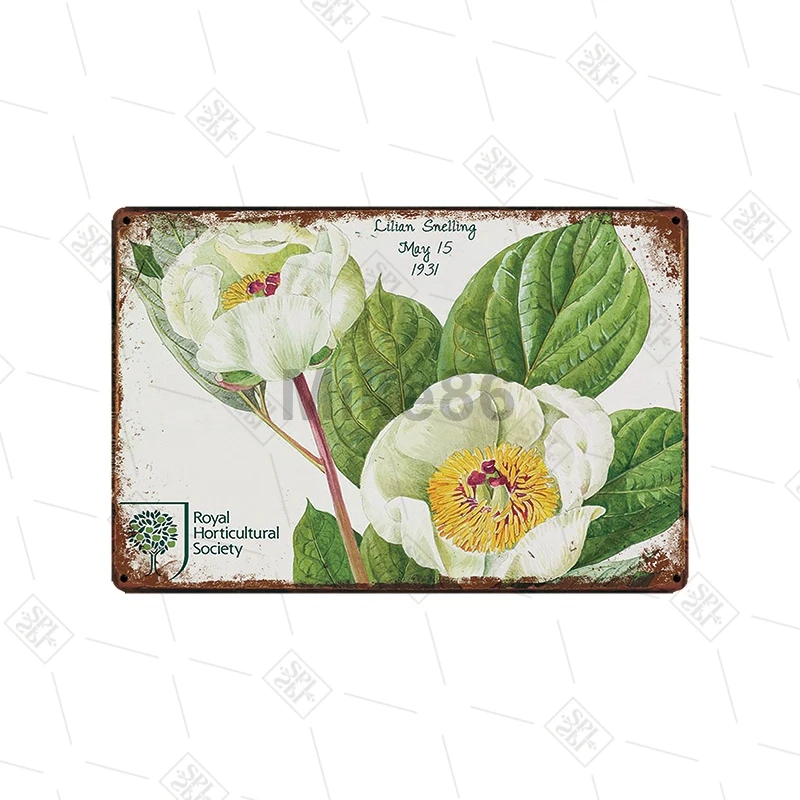 Garden Kitchen FLowers Birds Tool Tin Sign Farm Flower Shop House Home Retro Wall Hanging Pasted Metal Painting Art Decoration | Дом и сад