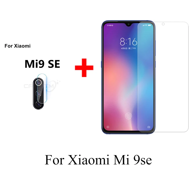 2 в 1 полное покрытие закаленное Стекло для Xiaomi mi A3 CC9 CC9E 9 9se Экран протектор Камера