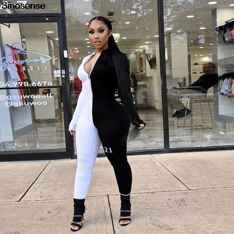 

Женский комбинезон с принтом в стиле пэчворк, повседневный комбинезон с длинным рукавом, пикантные облегающие комбинезоны, эластичная улич...