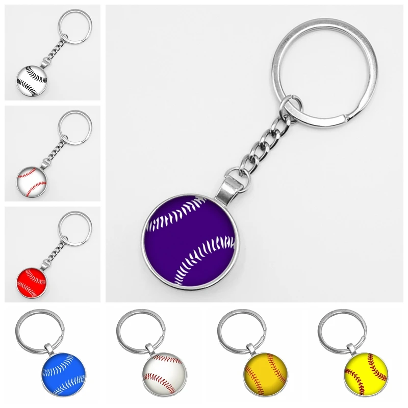 2019 Новый горячий динамический регби-образный узор стеклянный выпуклый брелок