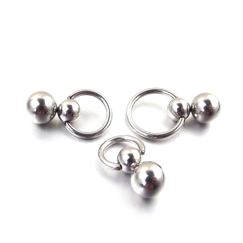 1 шт. ПА кольцо для сосков губы из нержавеющей стали двойной шар cucurbit gourd бровей