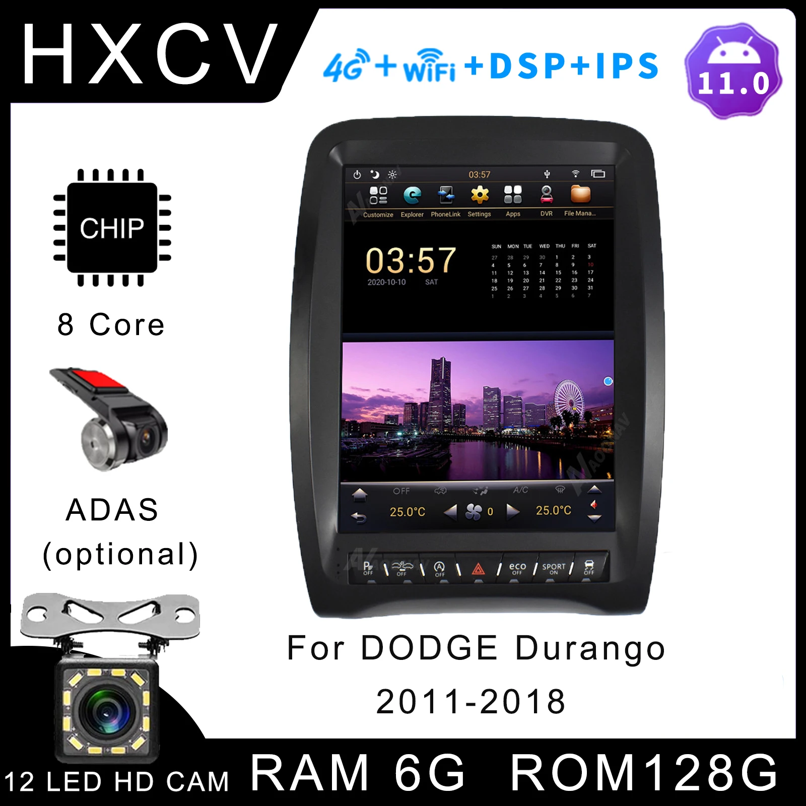 Tesla стиль вертикальный умный автомобильный радиоприемник для DODGE Durango 2011- 2018