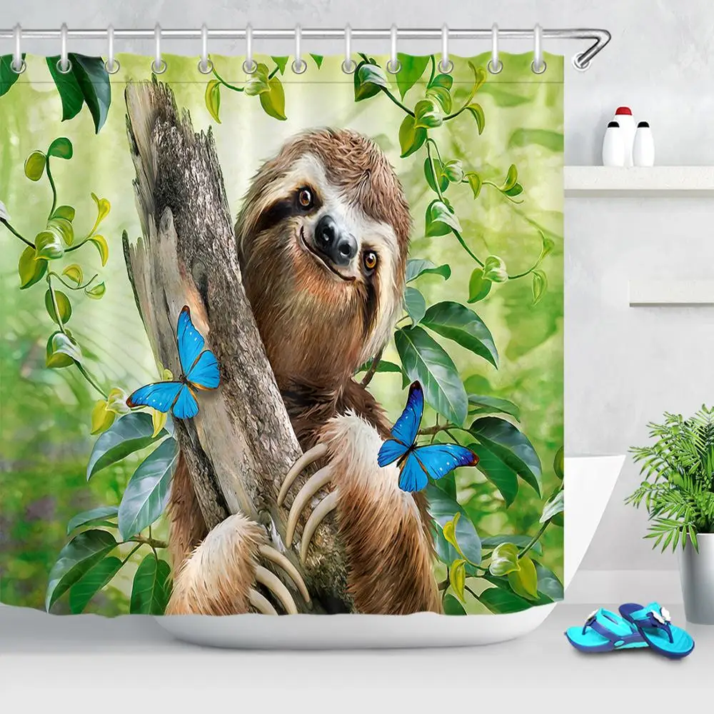 Лесные животные ленивый душ занавеска высокое качество ванная комната Поставки