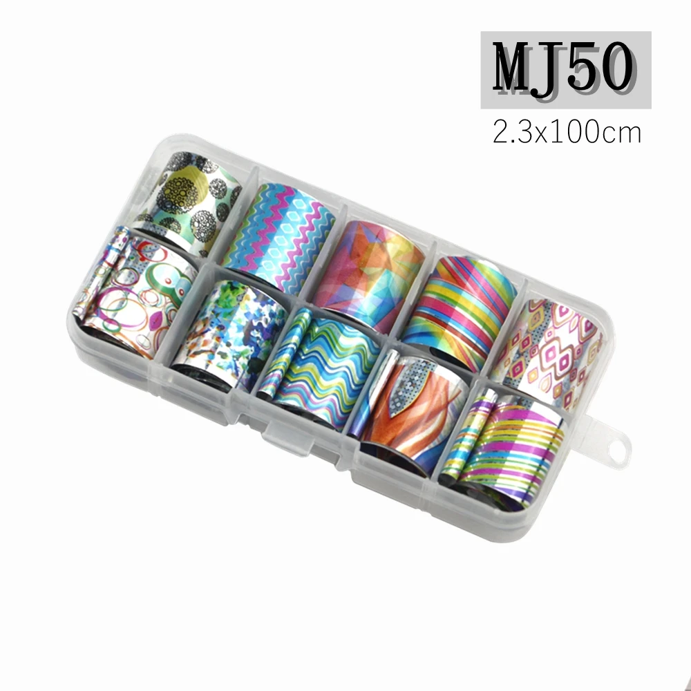MJ50 31 тип очарование ногтей Фольга s наклейки-лак металлический цвет Звездная бумага переводная Фольга Обертывания клейкие наклейки Дизайн ногтей украшения - Цвет: MJ50