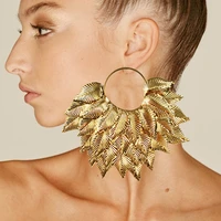 big geometric earrings gold stud earring pendant for women dangle drop earrings leaf shape earrings 2021