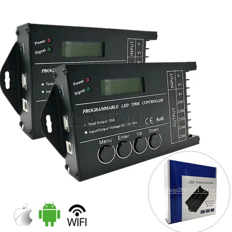 TC420 TC421 time programmable 5 CH output led strip light controller Widely used in aquariums fish tank plant grow |
