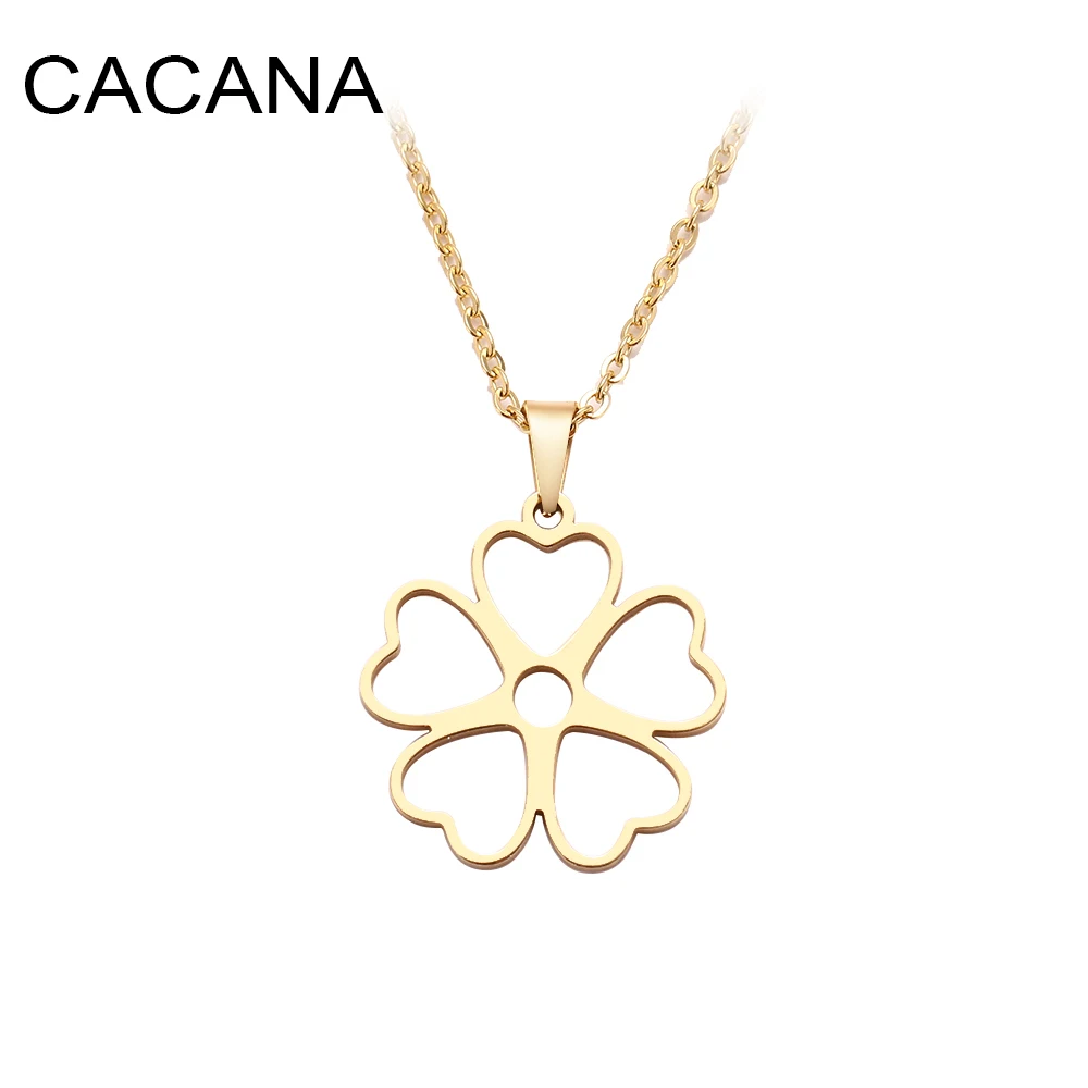 Женское колье из нержавеющей стали CACANA золотистого/серебристого цвета с