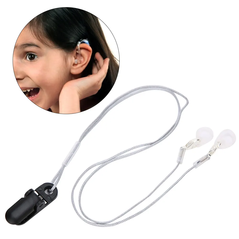 

Plastic Practical Hearing Aid Anti-Lost Rope Sound Amplifier Ear Aids Children Colourful Hanging Strap Gray Clamp Rope Protector