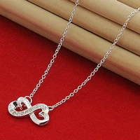 2019 new silver 925 jewelry necklace fashion infinite love heart choker necklace for women jewelry gifts