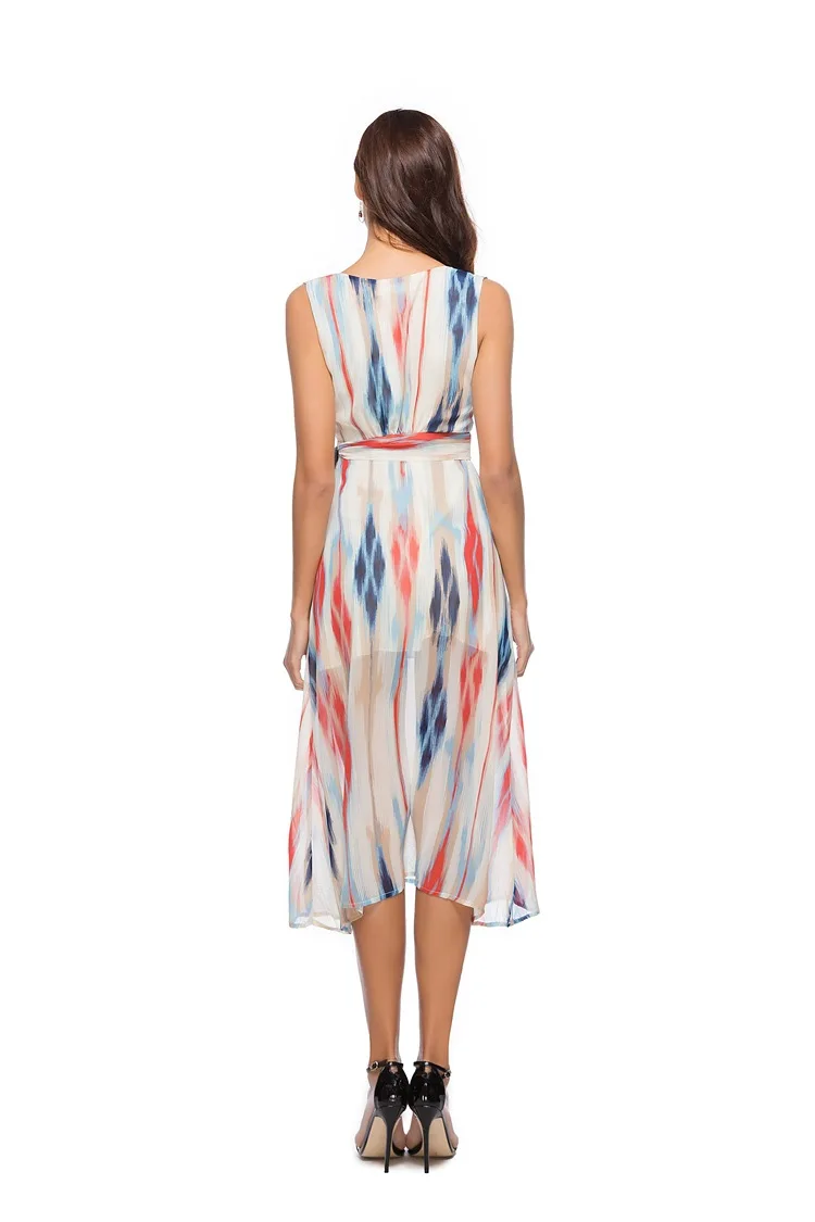 

Fashion Striped Dress Large Size Summer Dress Loose Simple Sleeveless Dress Women'S Clothing Women Colorful Loose Casual Dress