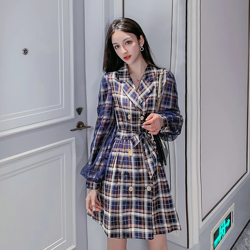 Осеннее платье-трапеция вечернее Бандажное женское повседневное элегантное