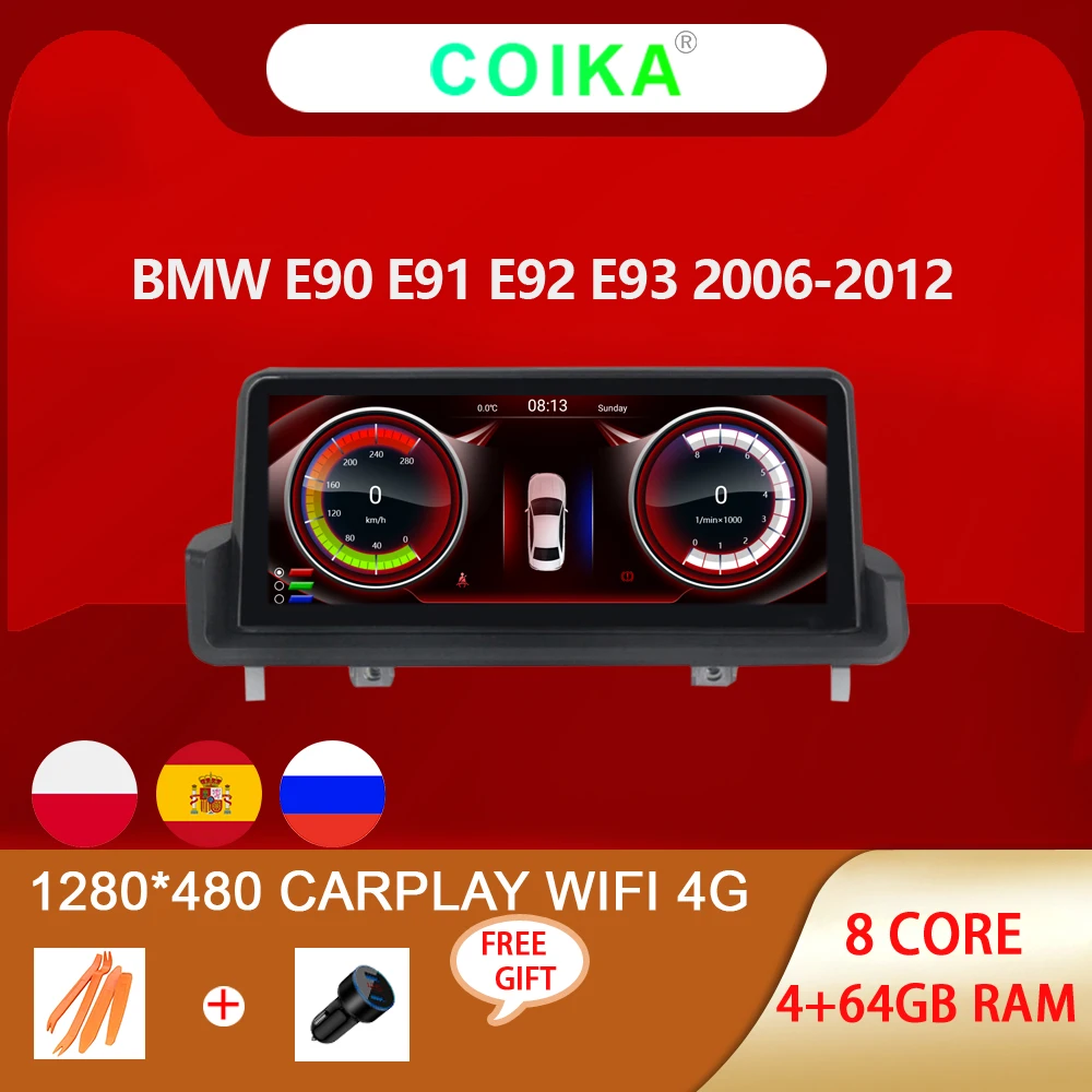 

Автомагнитола на Android 10 для BMW E90, E91, E92, E93 2006-2012, Wi-Fi, 4G, 8 ядер, 4 + 64 ГБ, Carplay, GPS, навигация, IPS экран, стерео