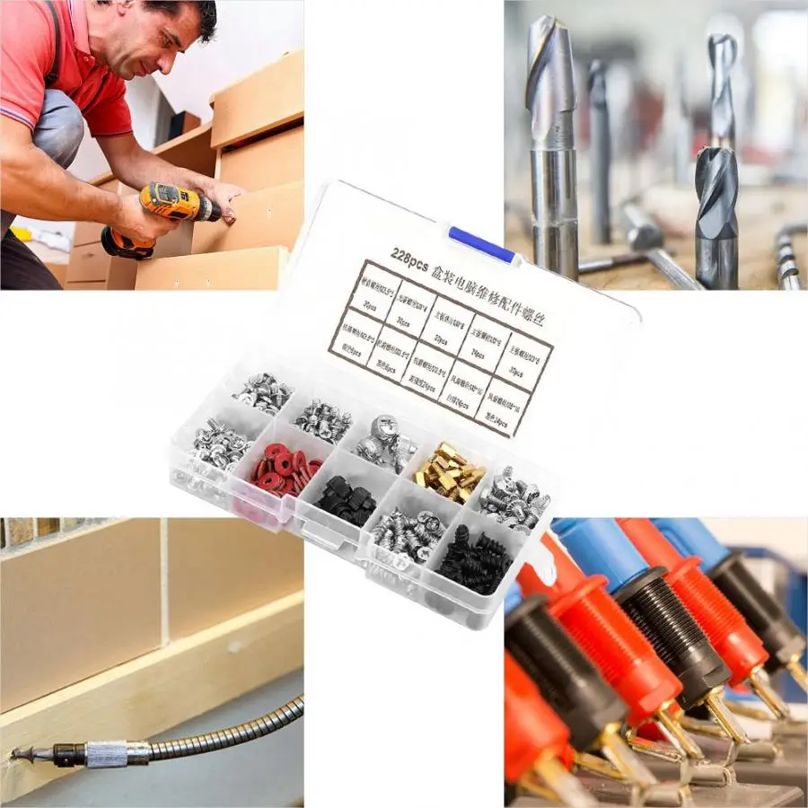 228 шт./компл. материнская плата Жесткий Диск Винты для ПК кабельные наконечники в