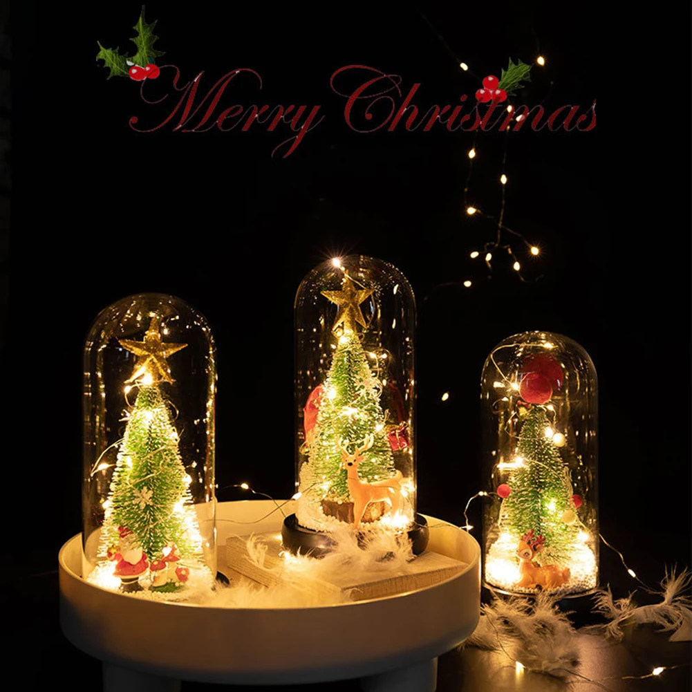 

Стеклянная бутылка с хрустальным шариком светильник, праздничное, рождественское, свадебное, праздничное украшение, Рождественская елка с...