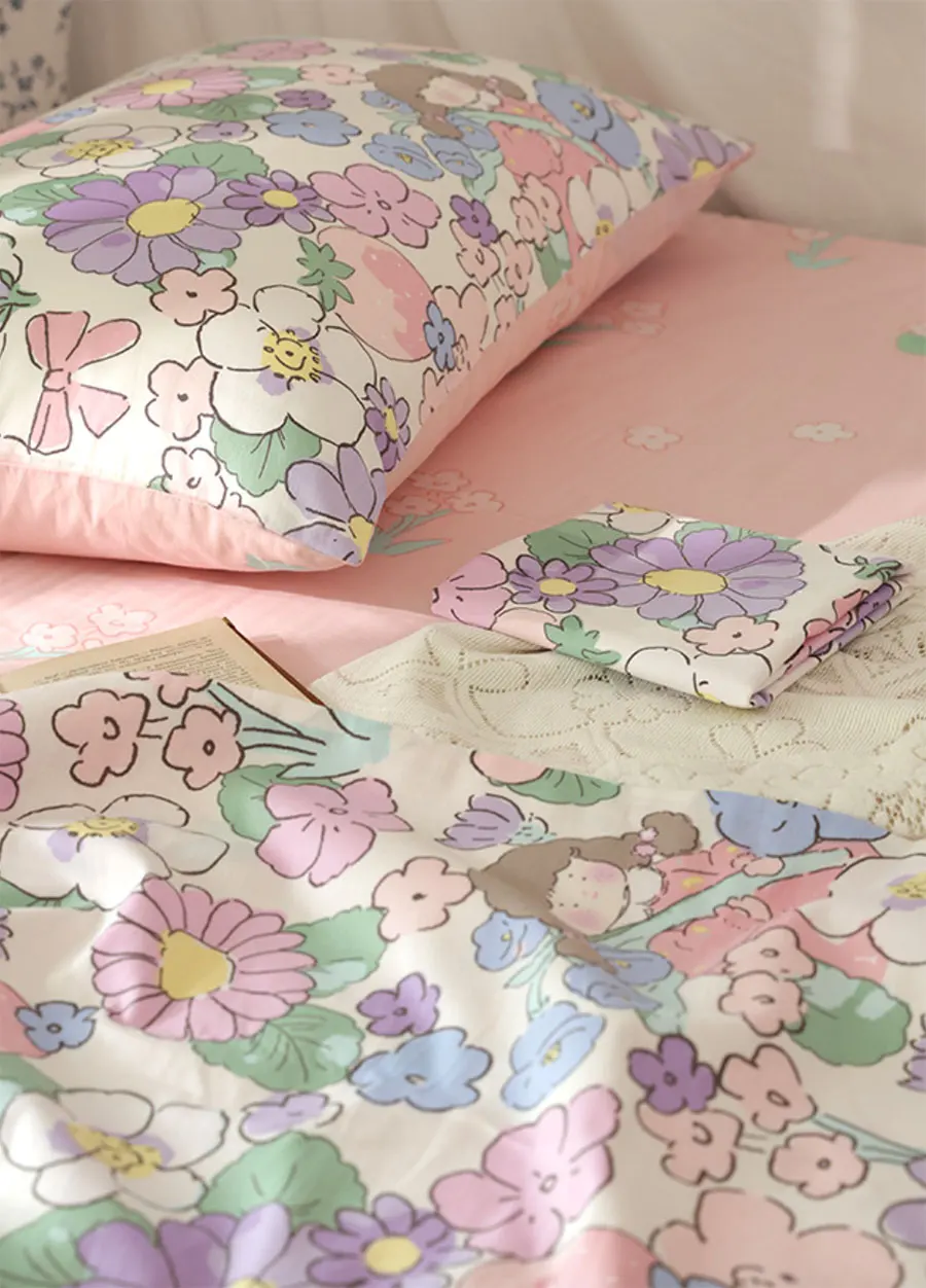 Комплект постельного белья с цветами в рустикальном стиле для