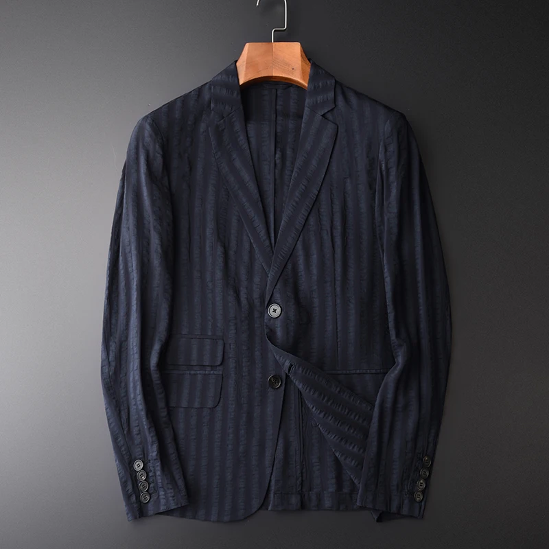

2020 Linen Male Blazer Spring And Autumn Luxury Single Breasted Thin Slim Blazer Men Plus Size 4xl Business Blazer Masculino