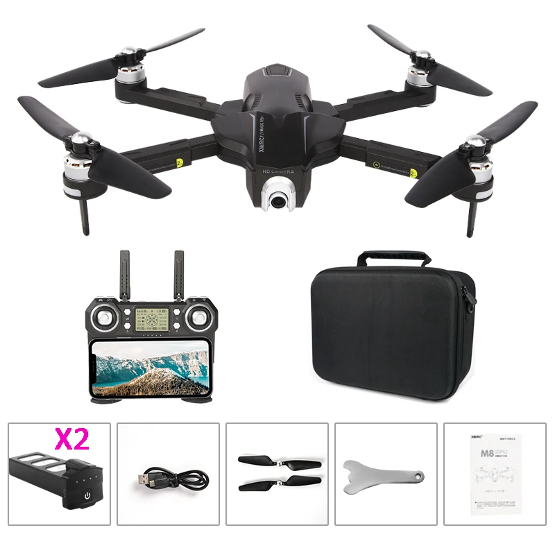 black with 2BAT Gps 4k Дрон камера hd Профессиональный FPV мини-Квадрокоптер follow me селфи rc вертолет игрушки для мальчиков VS H68 H47 E58 - Цвет: black with 2BAT