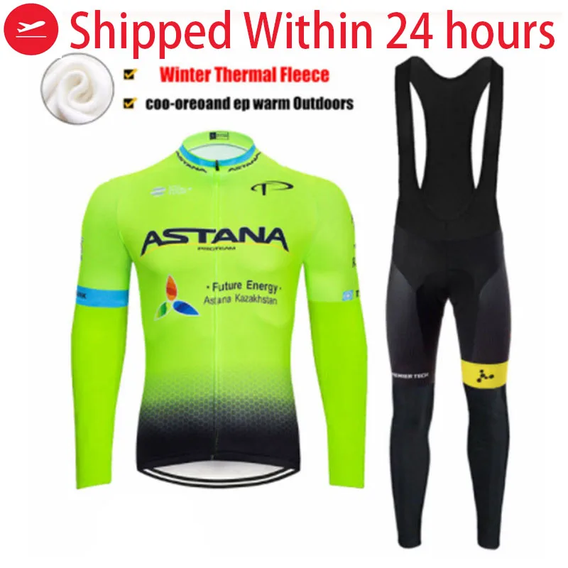 

Mavic 2021 Winter Bike Jacket Thermal Fleece Men Long Sleeve Cycling Jerseys Suit Outdoor Riding Bike MTB Clothing Bib Pants Set