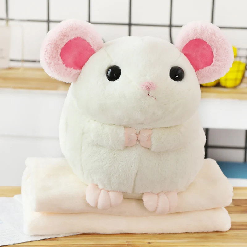 40 см Kawaii кукла мышка Подушка Одеяло мягкие теплые мыши плюшевые игрушки хомяк