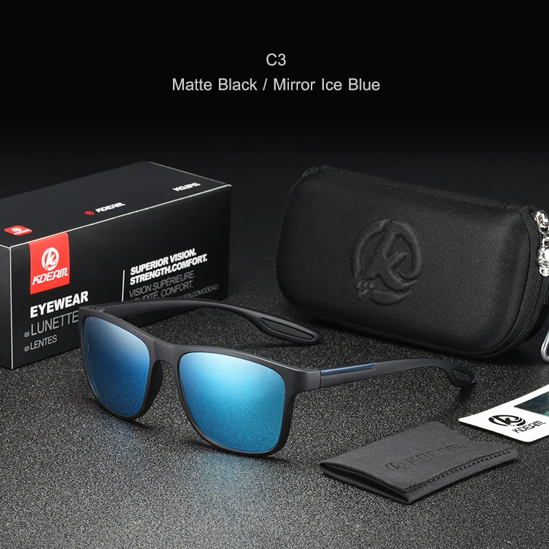 Мужские поляризационные солнцезащитные очки KDEAM гибкие с простым дизайном и