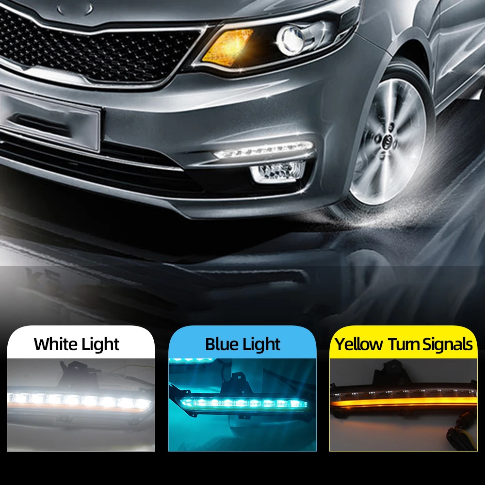 Автомобильный мигающий 2 шт. для KIA RIO K2 2015 2016 светодиодный DRL дневные ходовые огни