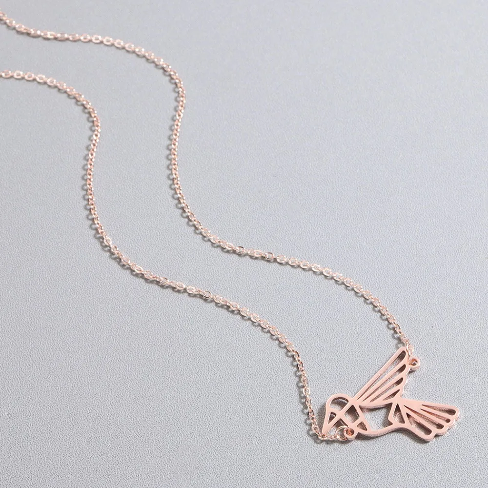 Chereda Элегантное ожерелье из нержавеющей стали с фламинго для женщин ручная