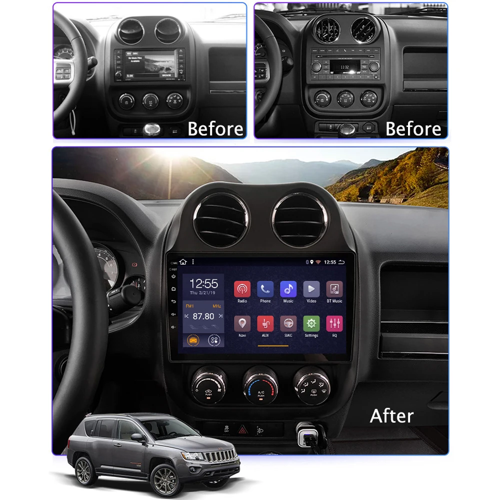 Автомобильный DVD для JEEP Compass Patriot autoRadio 2009 2010-2016 Android 8 1 9 "Мультимедийная система
