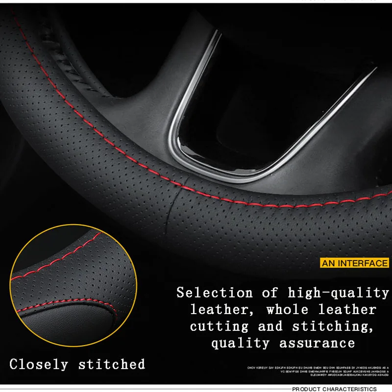 

38cm Logo Car Steering Wheel Cover Anti-slip Accessories Suitable for Cadillac ESCALADE SRX XTS CTS XT XT5 CT4 CT5 CT6 XT6 ATS