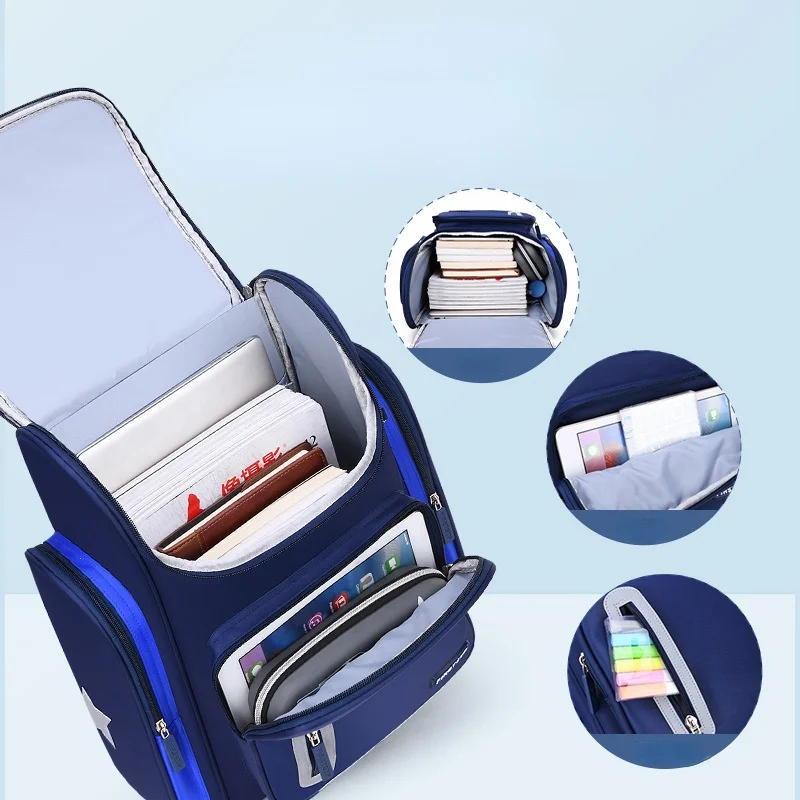 Children School Bags Bear Primary School Boys Girls Grade 1-6 Light New Ridge Protection Large Capacity Backpack