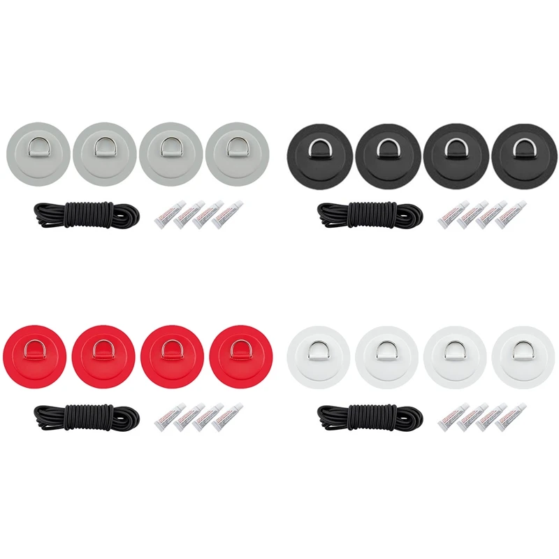 

1 Set D Ring Pad PVC Patch Boat Deck Rigging 2.5M for Stand Up Paddle