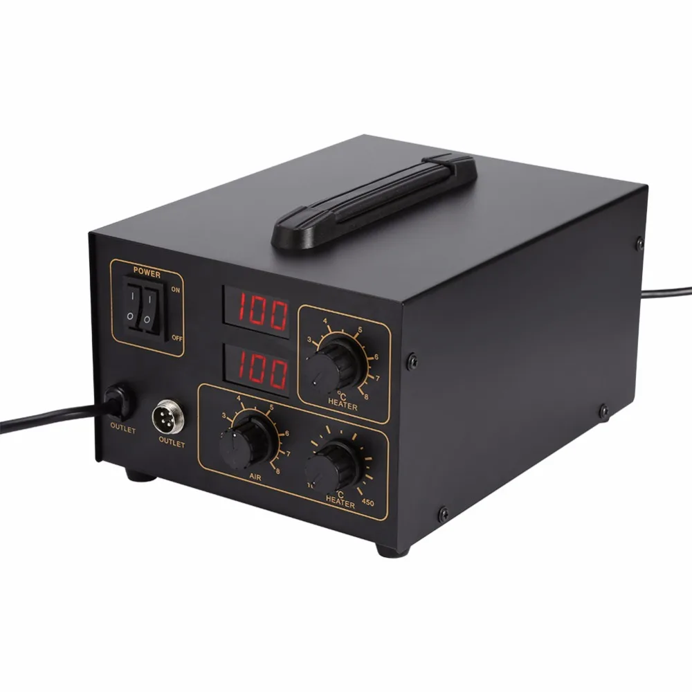 998D 800 Вт 220 В 450 Цельсия паяльная станция с горячим воздухом Thermoregul светодиодный тепловой пистолет Handel фен с насадкой для BGA IC