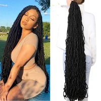goddess faux locs crochet hair 36 24 18 inch new soft locs crochet braids pre looped natural curly wave dreadlocks hair