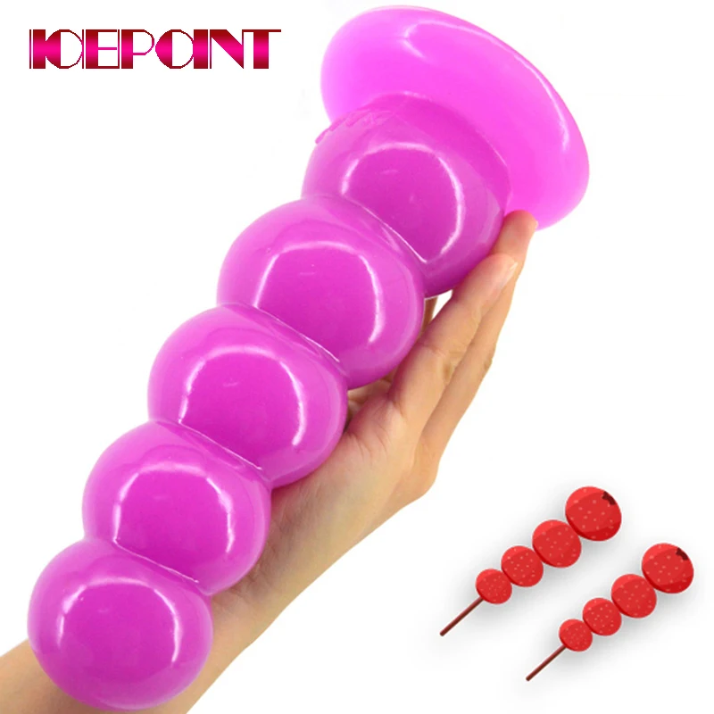 Большой фаллоимитатор ICEPOINT с мощным всасывающим шариком анальный Женская