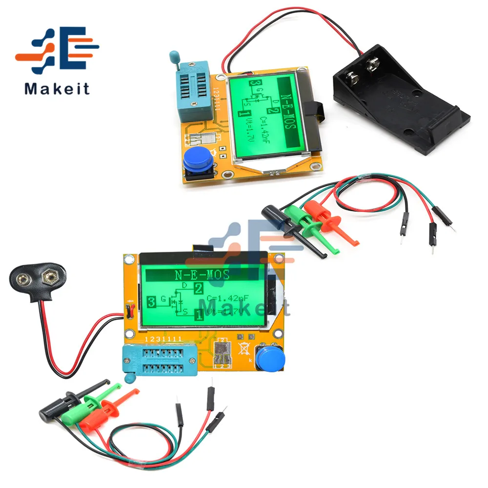 

LCR-T4 Mega328 Digital Transistor Tester Backlight Diode Triode Capacitance Meter Digital LCD Screen ESR Meter MOS PNP NPN LCR