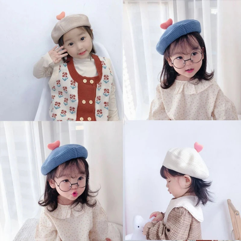 

Fashion Wool Baby Hat for Girls Candy Color Elastic Infant Baby Beret Hat Kids Caps for Girls4