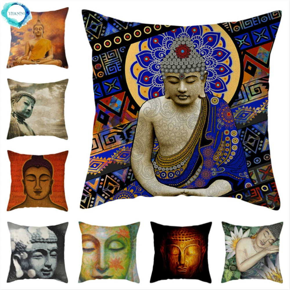 

Buddhistic Бог печатных декоративная наволочка для подушки Будды узор полиэстер хлопок постельное белье Чехол для подушки декоративные настольные лампы для дом, автомобиль, диван