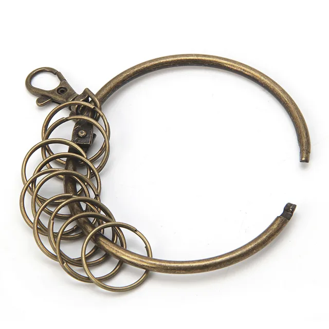 10-Rings Vintage Key Chain Big Keyring 8.5cm Diameter Large