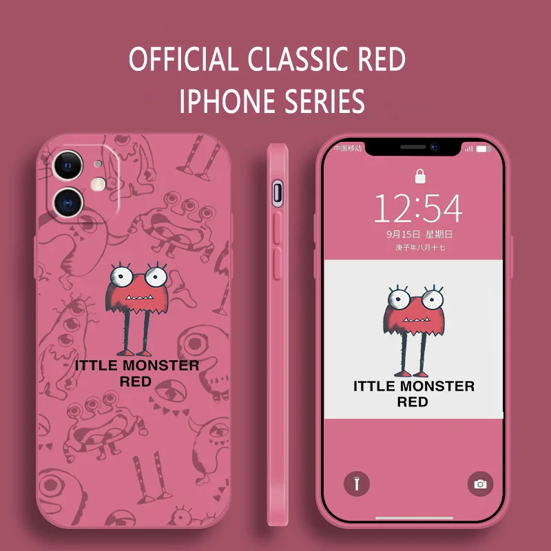 

Case For IPhone 12 11 X 8 7 Cute Little Monsters, Popular Models Male Women's, Liquid Silicone, Lighter And Thinner, Feel Better