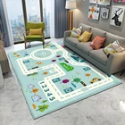 Детский фланелевый коврик, нескользящий, для гостиной, спальни, обучения игре