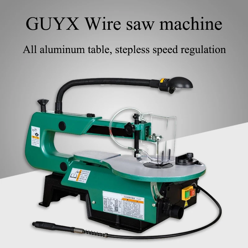 

Desktop woodworking saw, flower saw, 16-inch stepless speed-adjustable wire saw, multi-function engraving and polishing