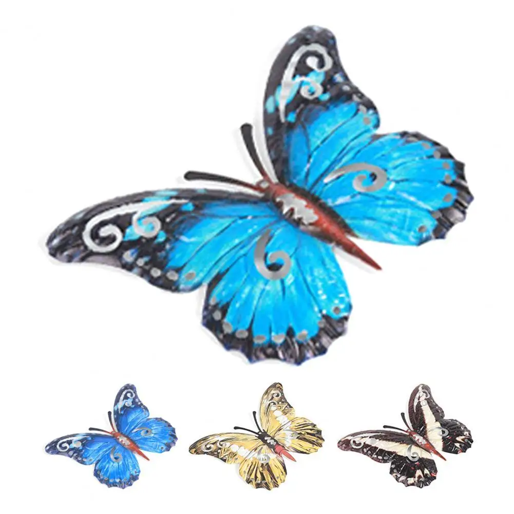

Hot Sales Butterfly Metal Ornament Beautiful Decorative Stable Metal Butterfly Wall Decor Art Sculpture Hanging Ornament for Out