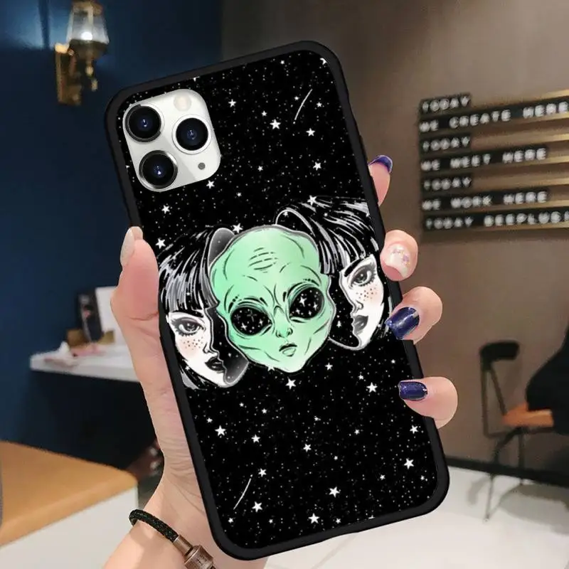 

Aesthetics Cute Cartoon alien space Phone Case for iPhone 11 12 pro XS MAX 8 7 6 6S Plus X 5S SE 2020 XR
