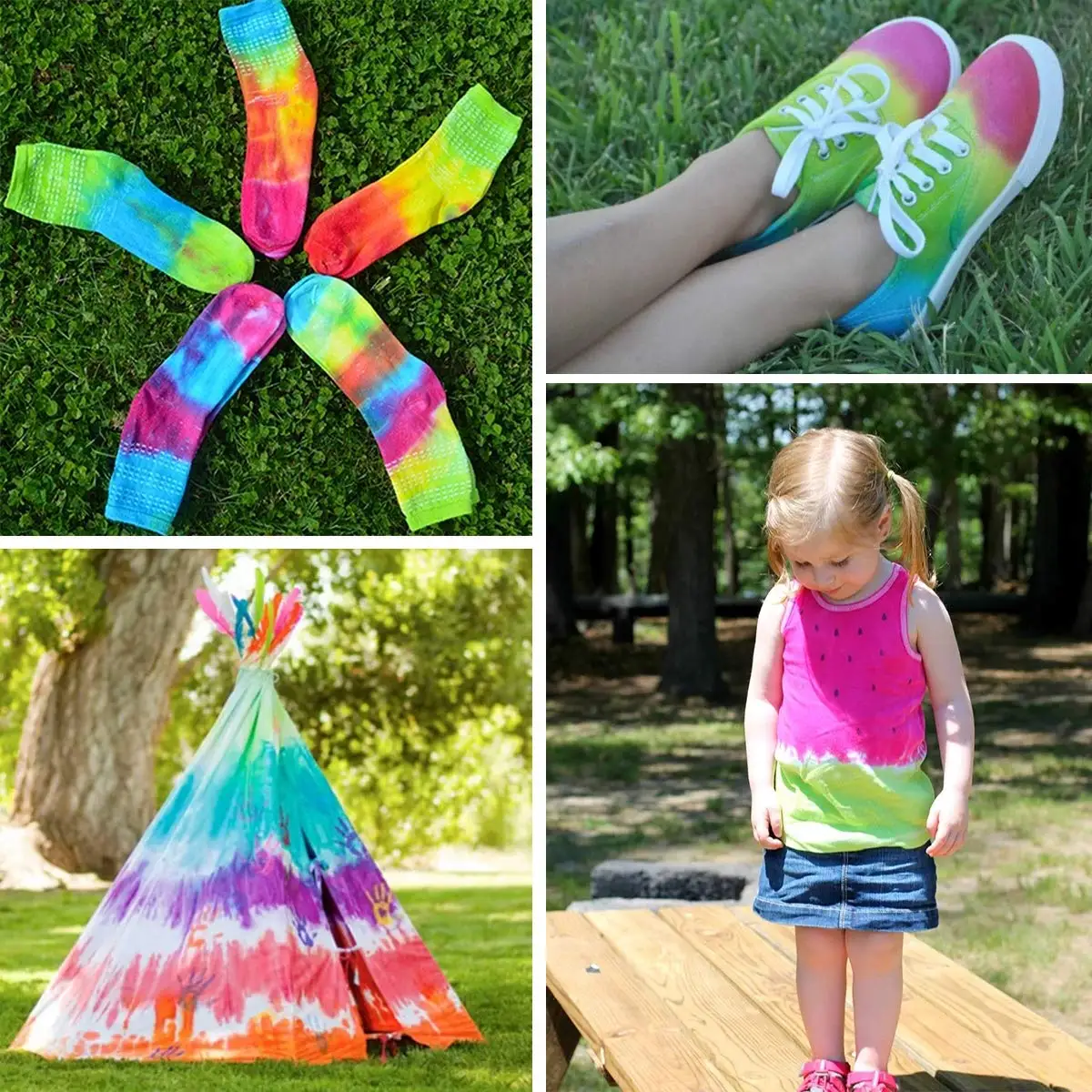 

5-Color Tie Dye KitDIY Tie-Dye by yourselfFuchsia+Oranger+Yellow+Lime+Turquoise