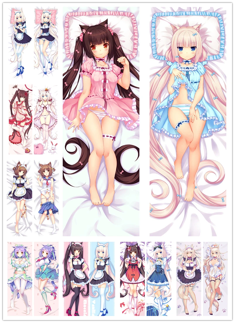 Аниме Dakimakura боди Neko Para chocola& vanilla 150x50 см 100x35 см наволочка манга 1