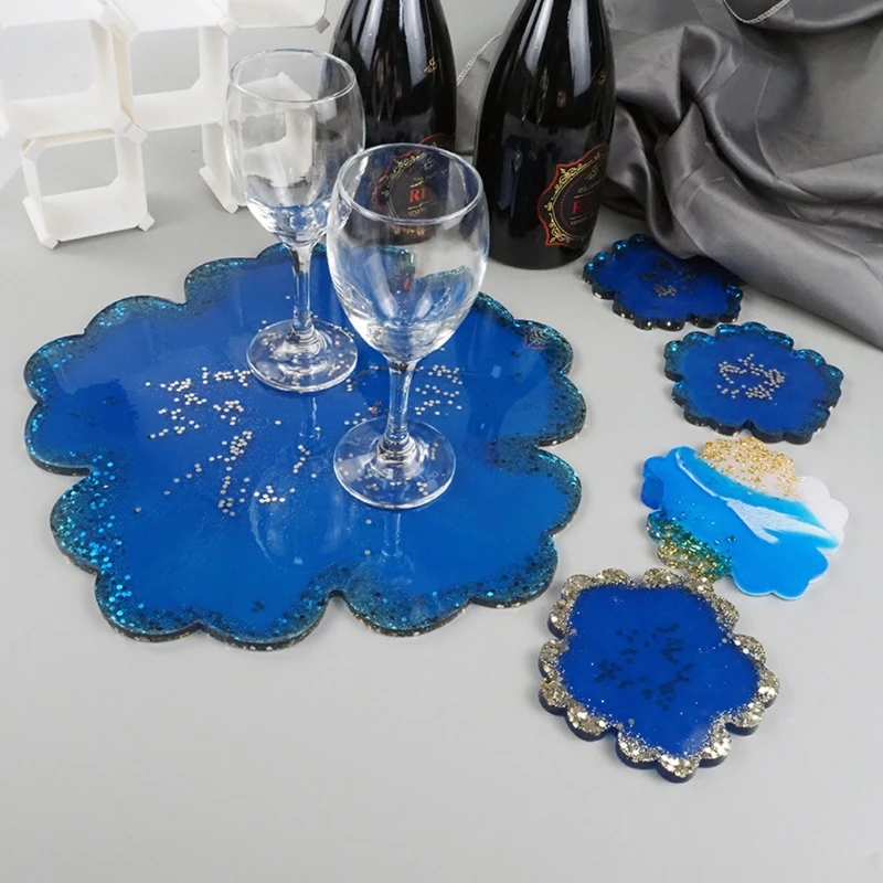 

5Pcs Large Silicone Flower Coaster Resin Casting Molds Kit Epoxy Resin Art Craft