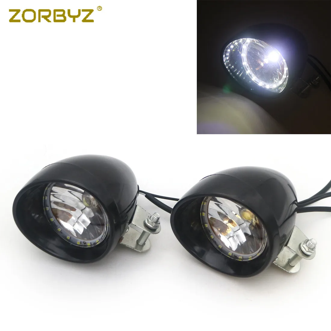 ZORBYZ мотоциклетный Хромированный Светодиодный точечный светильник светлые