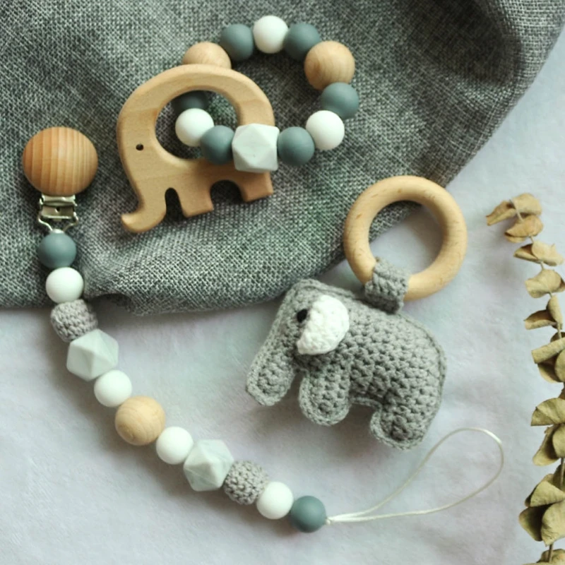 

1-3Pcs Baby Wooden Pram Clip Pendant Rattle Pacifier Clip Chain Mobile Pram Rattle Stroller Toys Bed Bell Around Neborn Gift Toy