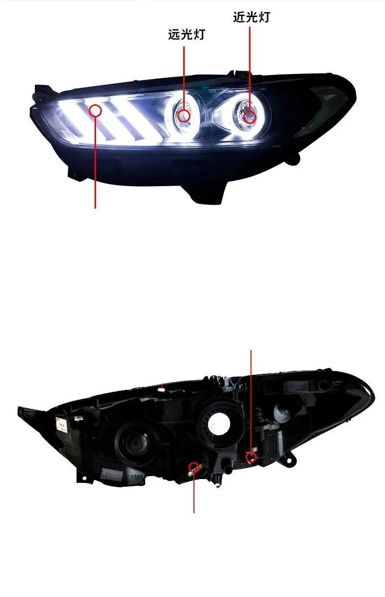 Drl Luces Para Auto Assessoires светодиодные боковые поворотники Automovil фары Задние Автомобильные фары в сборе 13 14 15 16 для Ford Mondeo